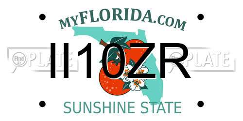 II10ZR Florida License Plate