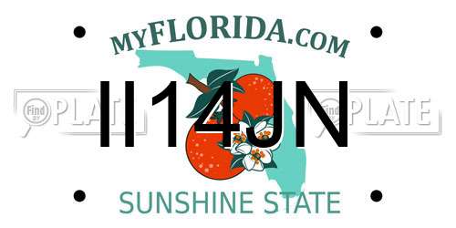 II14JN Florida License Plate
