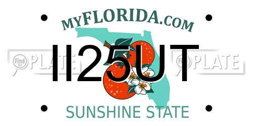 II25UT Florida License Plate