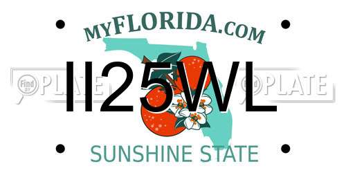 II25WL Florida License Plate
