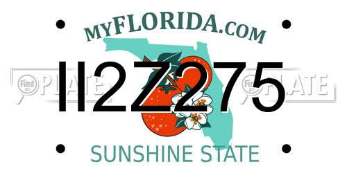 II2Z275 Florida License Plate