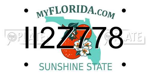 II2Z778 Florida License Plate