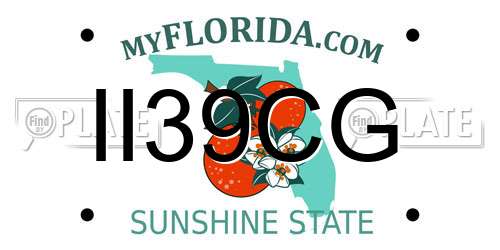 II39CG Florida License Plate