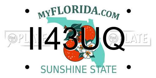 II43UQ Florida License Plate