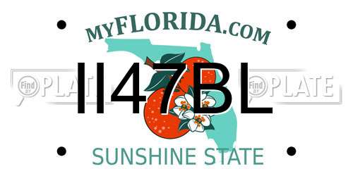 II47BL Florida License Plate