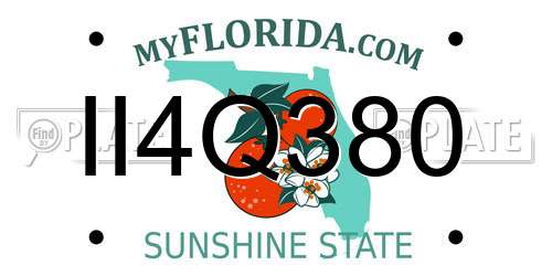 II4Q380 Florida License Plate