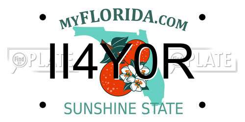 II4Y0R Florida License Plate