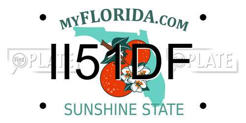 II51DF Florida License Plate