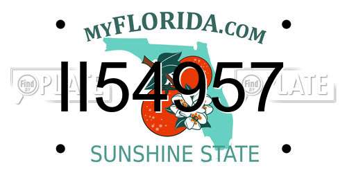 II54957 Florida License Plate
