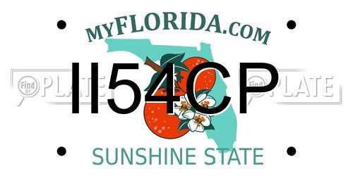 II54CP Florida License Plate