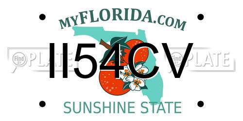 II54CV Florida License Plate
