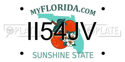 II54JV Florida License Plate