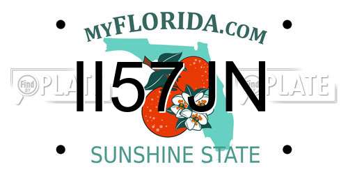 II57JN Florida License Plate
