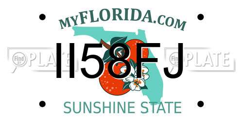 II58FJ Florida License Plate