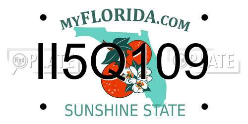II5Q109 Florida License Plate