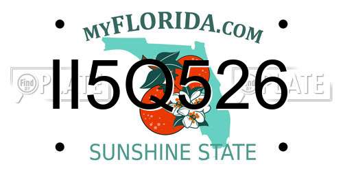 II5Q526 Florida License Plate