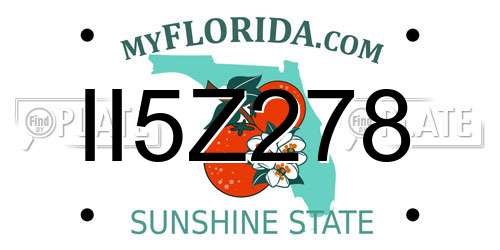 II5Z278 Florida License Plate