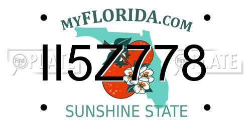 II5Z778 Florida License Plate