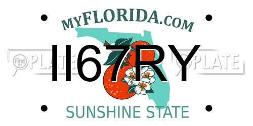 II67RY Florida License Plate