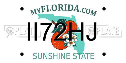 II72HJ Florida License Plate