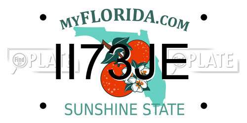 II73JE Florida License Plate