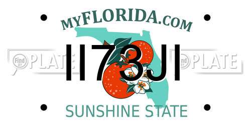 II73JI Florida License Plate