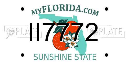 II7772 Florida License Plate