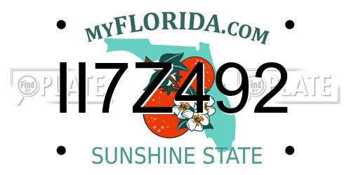 II7Z492 Florida License Plate