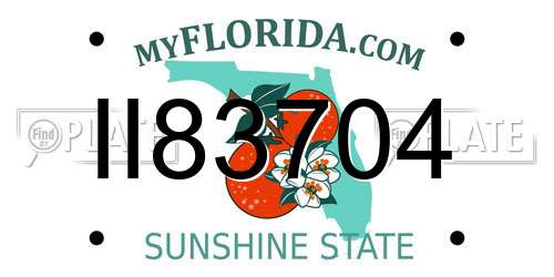 II83704 Florida License Plate