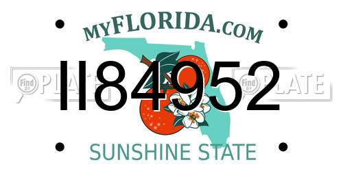 II84952 Florida License Plate