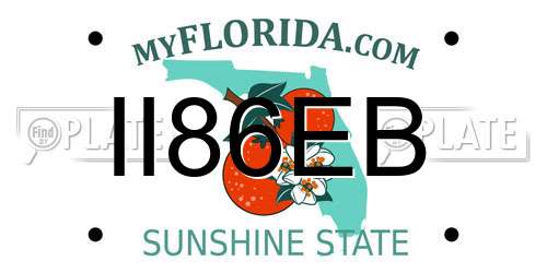 II86EB Florida License Plate