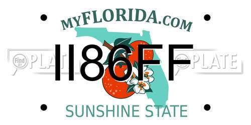 II86FF Florida License Plate
