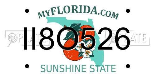 II8O526 Florida License Plate