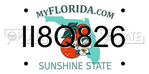 II8Q826 Florida License Plate