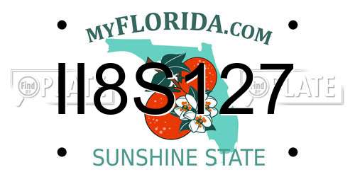 II8S127 Florida License Plate