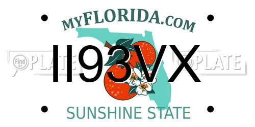 II93VX Florida License Plate