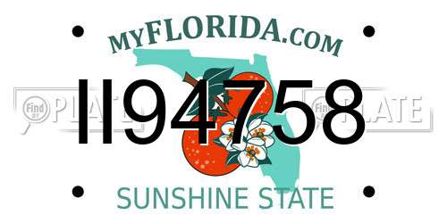 II94758 Florida License Plate