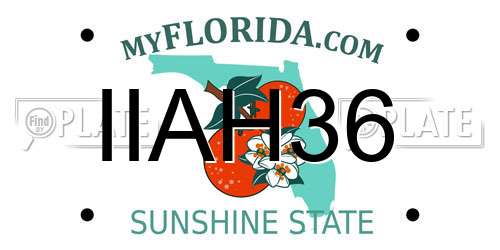 IIAH36 Florida License Plate