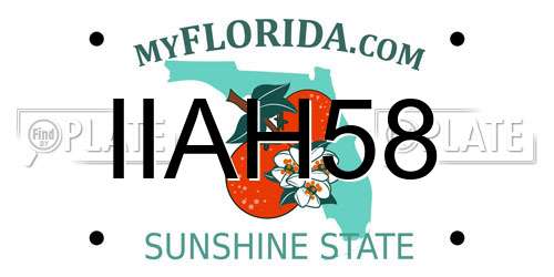 IIAH58 Florida License Plate