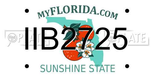 IIB2725 Florida License Plate