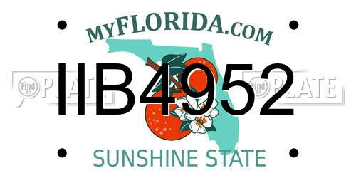 IIB4952 Florida License Plate