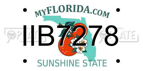 IIB7278 Florida License Plate