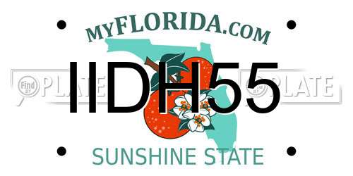 IIDH55 Florida License Plate