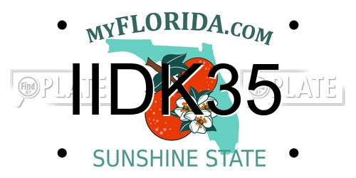 IIDK35 Florida License Plate
