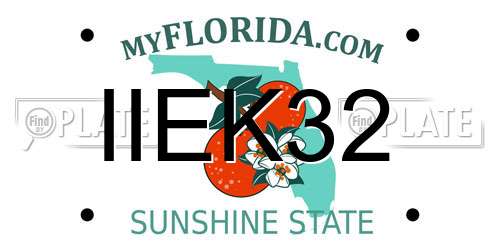 IIEK32 Florida License Plate