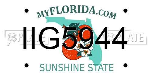 IIG5944 Florida License Plate