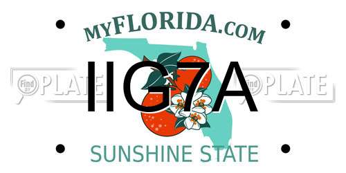 IIG7A Florida License Plate