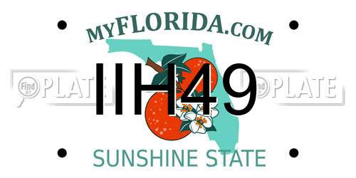 IIH49 Florida License Plate
