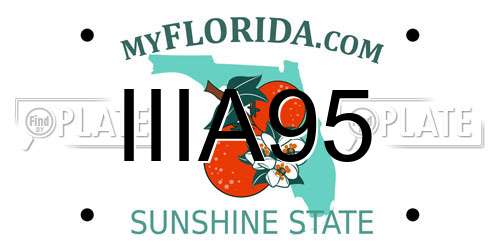 IIIA95 Florida License Plate