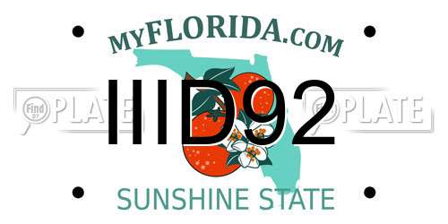 IIID92 Florida License Plate